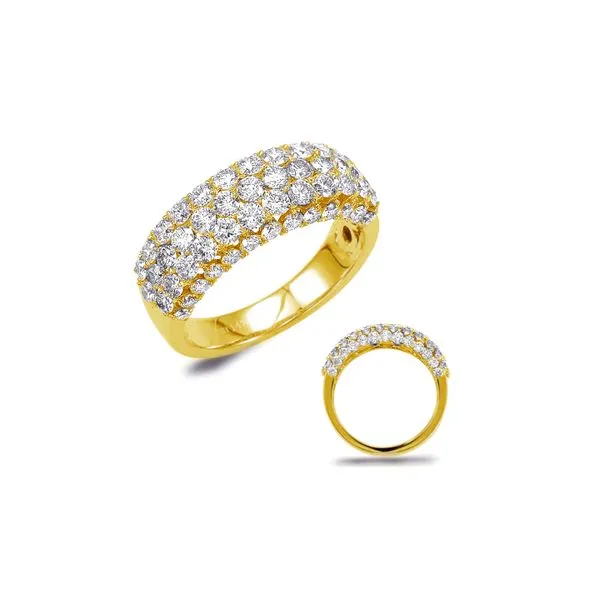 14K Yellow Gold 2.31ctw 3-Row Diamond Wedding Band Size 6.5 Image 2 Raleigh Diamond Fine Jewelry Raleigh, NC