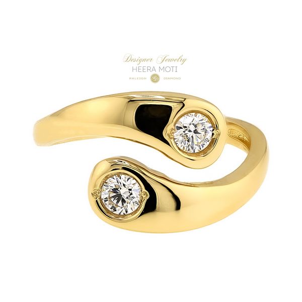 Designer Heera Moti 14K Yellow Gold 0.29ctw Diamond Bypass Fashion Ring Sz 6 Raleigh Diamond Fine Jewelry Raleigh, NC