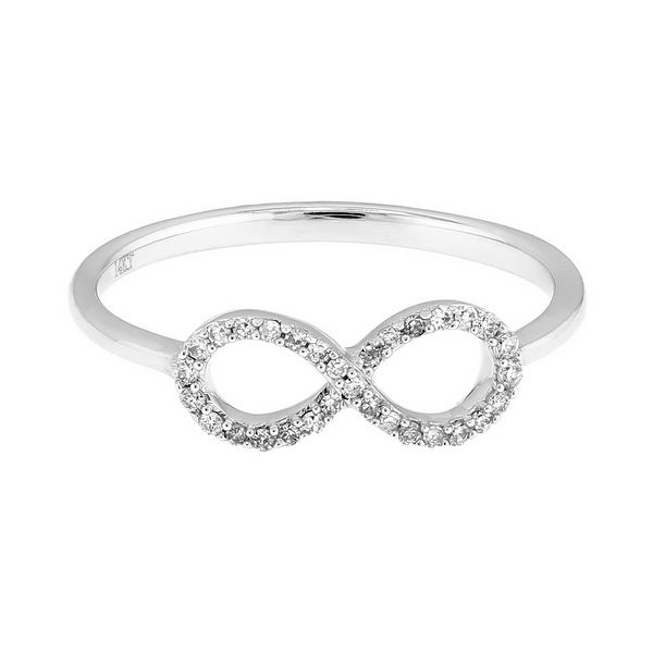 14K White Gold 0.11cttw Diamond Infinity Fashion Ring Sz 6.5 Raleigh Diamond Fine Jewelry Raleigh, NC