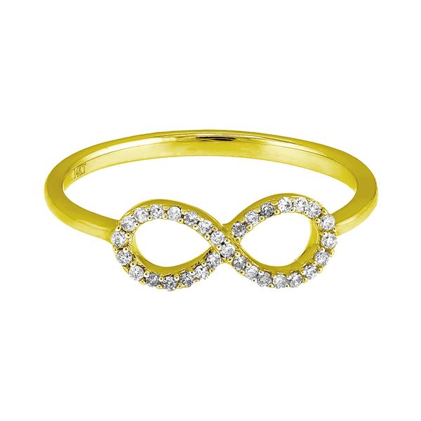 14K Yellow Gold 0.11cttw Diamond Infinity Fashion Ring Sz 6.5 Raleigh Diamond Fine Jewelry Raleigh, NC
