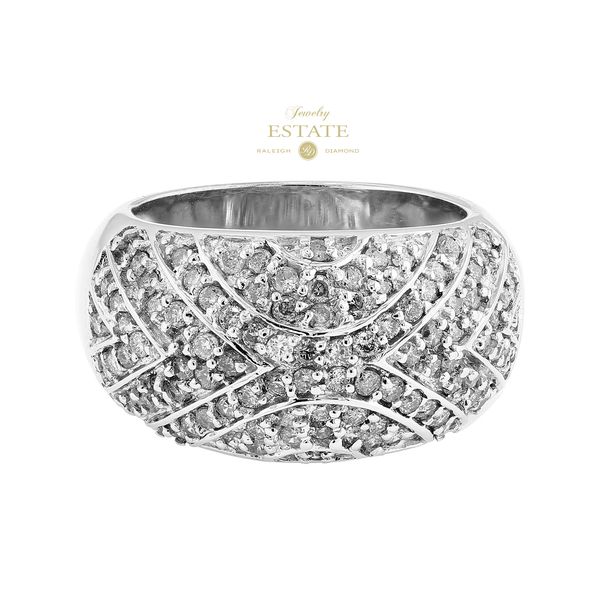 Estate 14K White Gold Diamond Pave Dome Ring Sz 7 Raleigh Diamond Fine Jewelry Raleigh, NC