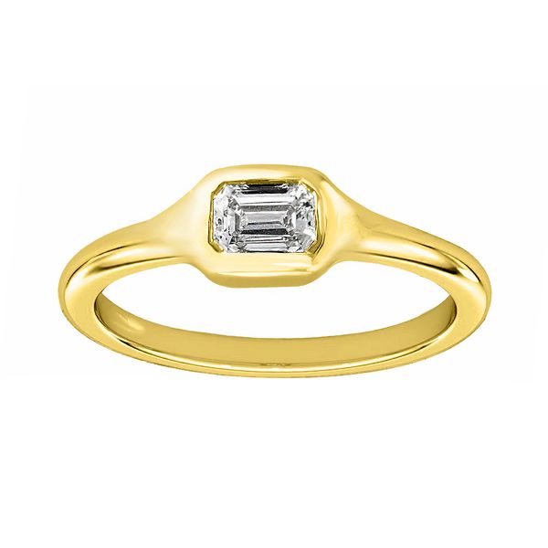 14K Yellow Gold Bezel Set Diamond 0.31ct Fashion Ring Sz 6.5 Raleigh Diamond Fine Jewelry Raleigh, NC