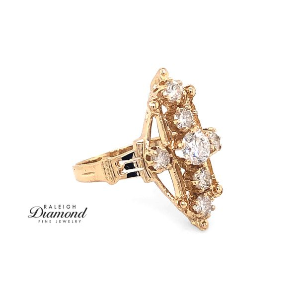 Estate 14K Yellow Gold Ornate Diamond Ring Image 2 Raleigh Diamond Fine Jewelry Raleigh, NC