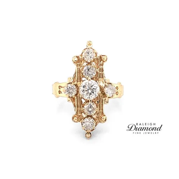 Estate 14K Yellow Gold Ornate Diamond Ring Raleigh Diamond Fine Jewelry Raleigh, NC