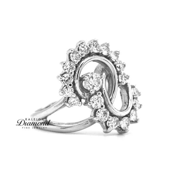 Estate 14K White Gold Diamond Swirl Fashion Ring 1.00cttw Raleigh Diamond Fine Jewelry Raleigh, NC