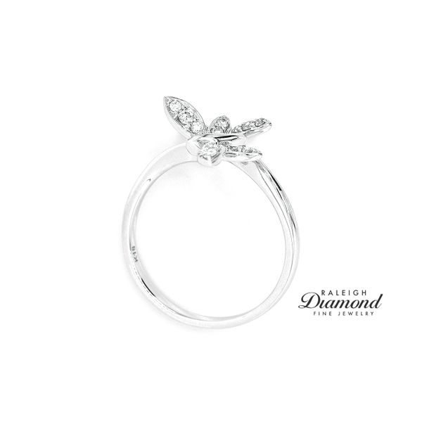 Estate Diamond Butterfly Ring 18k White Gold 0.19cttw Image 3 Raleigh Diamond Fine Jewelry Raleigh, NC