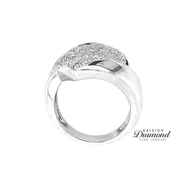 Estate 14K White Gold Pave Diamond Bypass Ring 0.60cttw Image 3 Raleigh Diamond Fine Jewelry Raleigh, NC