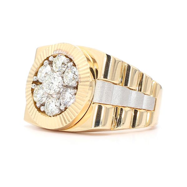 Heera Moti 14K White & Yellow Gold 1.74ctw Diamond Men's Fashion Ring Size 11.0 Image 2 Raleigh Diamond Fine Jewelry Raleigh, NC