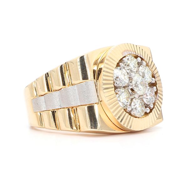 Heera Moti 14K White & Yellow Gold 1.74ctw Diamond Men's Fashion Ring Size 11.0 Image 4 Raleigh Diamond Fine Jewelry Raleigh, NC