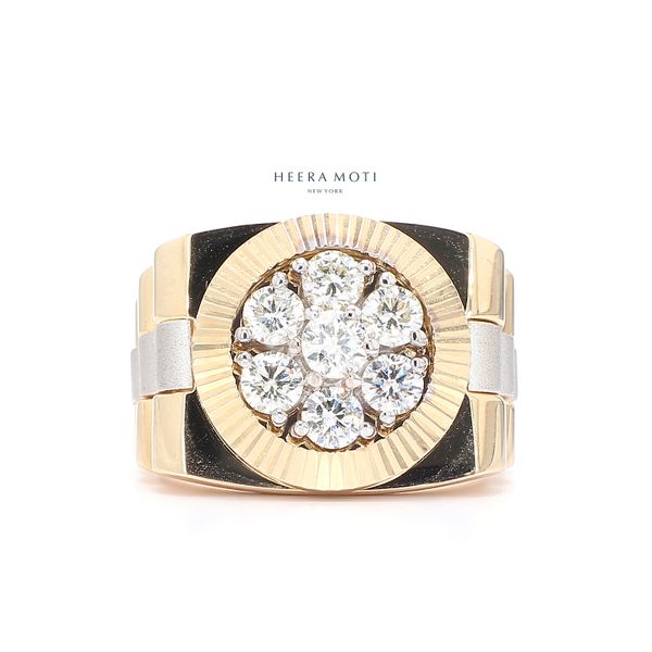 Heera Moti 14K White & Yellow Gold 1.74ctw Diamond Men's Fashion Ring Size 11.0 Raleigh Diamond Fine Jewelry Raleigh, NC