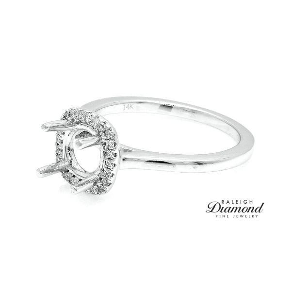 Diamond Halo Semi-mount Engagement Ring 14k White Gold 0.40cttw Image 2 Raleigh Diamond Fine Jewelry Raleigh, NC