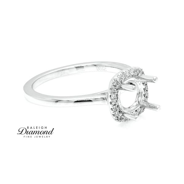 Diamond Halo Semi-mount Engagement Ring 14k White Gold 0.40cttw Image 3 Raleigh Diamond Fine Jewelry Raleigh, NC