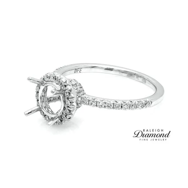 Diamond Halo Semi-mount Engagement Ring 14k White Gold 0.44cttw Image 2 Raleigh Diamond Fine Jewelry Raleigh, NC
