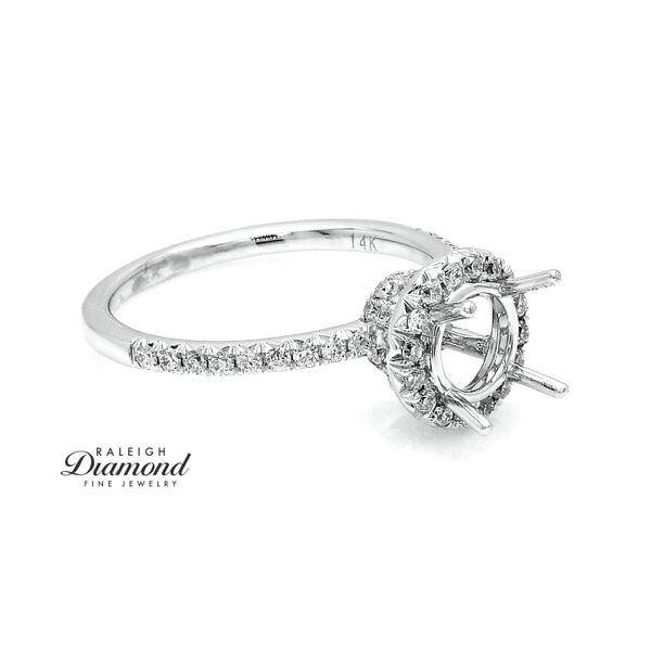 Diamond Halo Semi-mount Engagement Ring 14k White Gold 0.44cttw Image 3 Raleigh Diamond Fine Jewelry Raleigh, NC