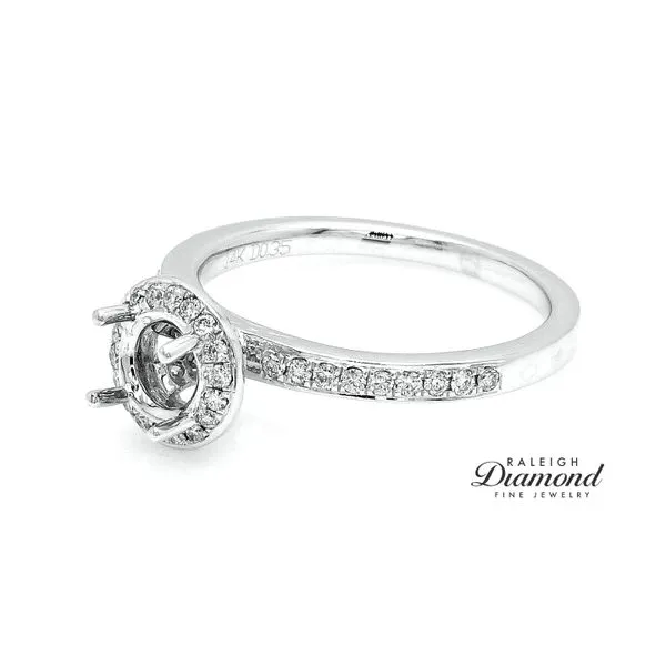 Diamond Halo Semi-mount Engagement Ring 14k White Gold 0.35cttw Image 2 Raleigh Diamond Fine Jewelry Raleigh, NC