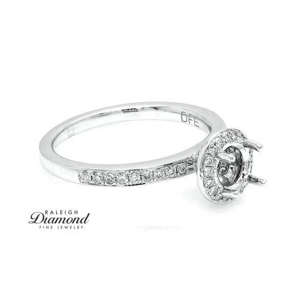 Diamond Halo Semi-mount Engagement Ring 14k White Gold 0.35cttw Image 3 Raleigh Diamond Fine Jewelry Raleigh, NC
