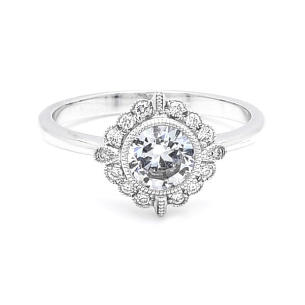 18K White Gold 0.12ctw Diamond Semi-Mount 