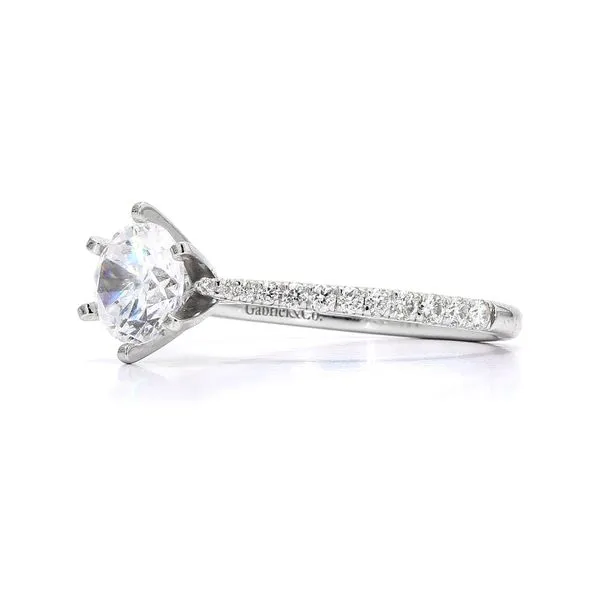 14K White Gold 0.26ctw Accented Cathedral Semi-mount Image 2 Raleigh Diamond Fine Jewelry Raleigh, NC