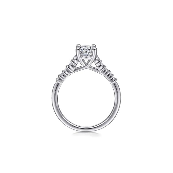 14K White Gold 0.25ctw Cathedral Semi-mount Image 4 Raleigh Diamond Fine Jewelry Raleigh, NC