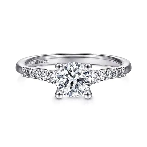 14K White Gold 0.25ctw Cathedral Semi-mount Raleigh Diamond Fine Jewelry Raleigh, NC