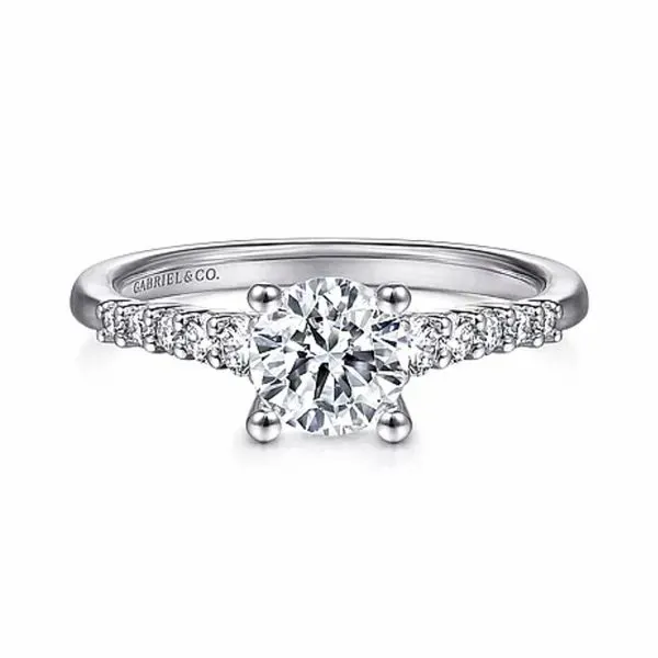 14K White Gold 0.25ctw Cathedral Semi-mount Raleigh Diamond Fine Jewelry Raleigh, NC