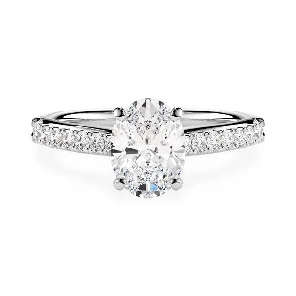 Ritani 14K White Gold 0.24ctw Cathedral Semi-mount Oval Diamond Raleigh Diamond Fine Jewelry Raleigh, NC