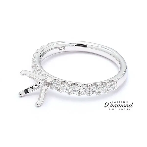 14K White Gold 0.50ctw Accented Semi-mount Diamond Engagement Ring Image 2 Raleigh Diamond Fine Jewelry Raleigh, NC