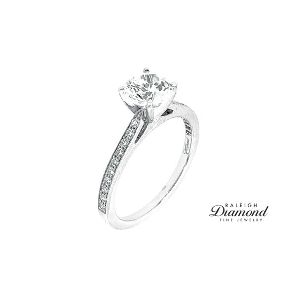 14K White Gold 0.16cttw Fine Milgrain Semi-mount Diamond Engagement Ring Image 2 Raleigh Diamond Fine Jewelry Raleigh, NC