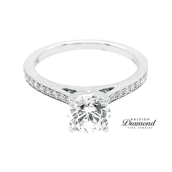 14K White Gold 0.16cttw Fine Milgrain Semi-mount Diamond Engagement Ring Raleigh Diamond Fine Jewelry Raleigh, NC
