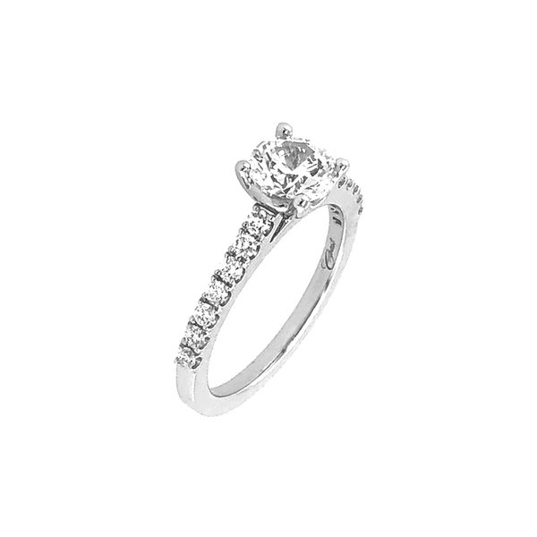 14K White Gold 0.31cttw Micro prong Semi-mount Image 2 Raleigh Diamond Fine Jewelry Raleigh, NC