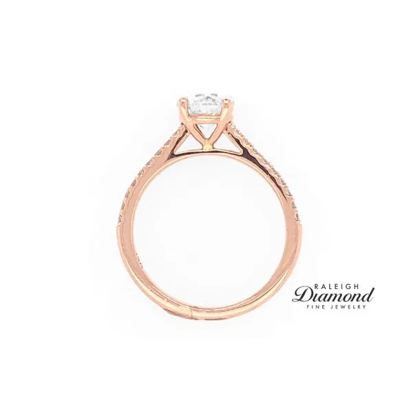 Coast 14k Rose Gold Fishtail Cathedral Semi Mount Ring with Diamonds Image 3 Raleigh Diamond Fine Jewelry Raleigh, NC