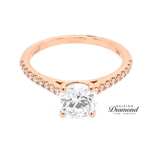 Coast 14k Rose Gold Fishtail Cathedral Semi Mount Ring with Diamonds Raleigh Diamond Fine Jewelry Raleigh, NC