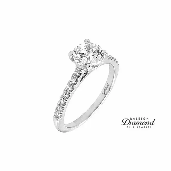 14K White Gold 0.23cttw Fishtail Cathedral Diamond Semi-mount Engagement Ring Image 2 Raleigh Diamond Fine Jewelry Raleigh, NC