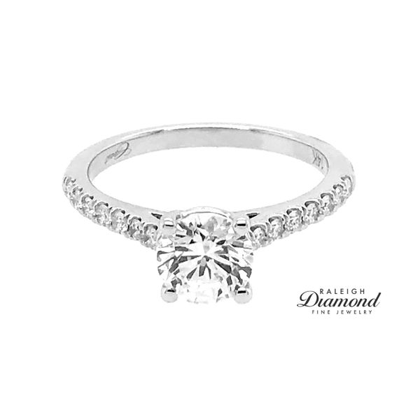 14K White Gold 0.23cttw Fishtail Cathedral Diamond Semi-mount Engagement Ring Raleigh Diamond Fine Jewelry Raleigh, NC
