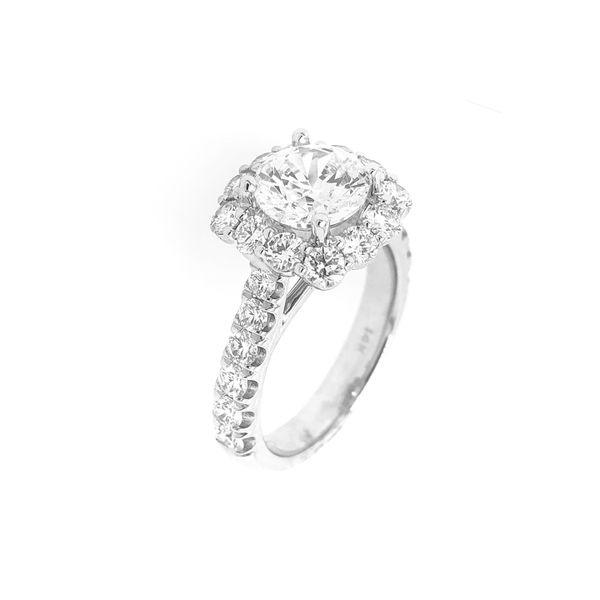 Coast Halo 1.50cttw Diamond Semi Mount Ring 14k White Gold Image 2 Raleigh Diamond Fine Jewelry Raleigh, NC