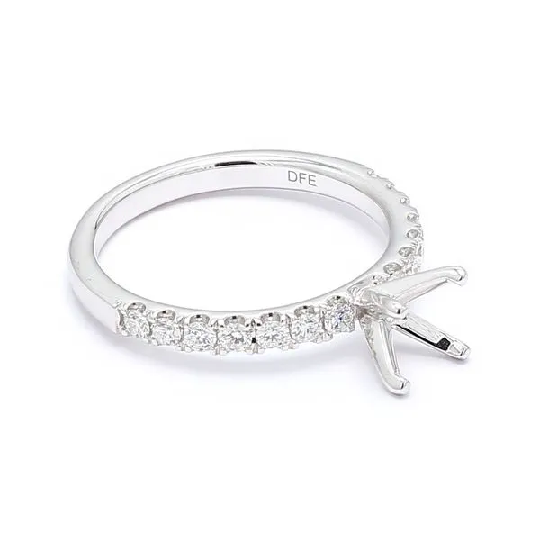 14K White Gold 0.40ctw Diamond Accented Semi-mount Image 3 Raleigh Diamond Fine Jewelry Raleigh, NC