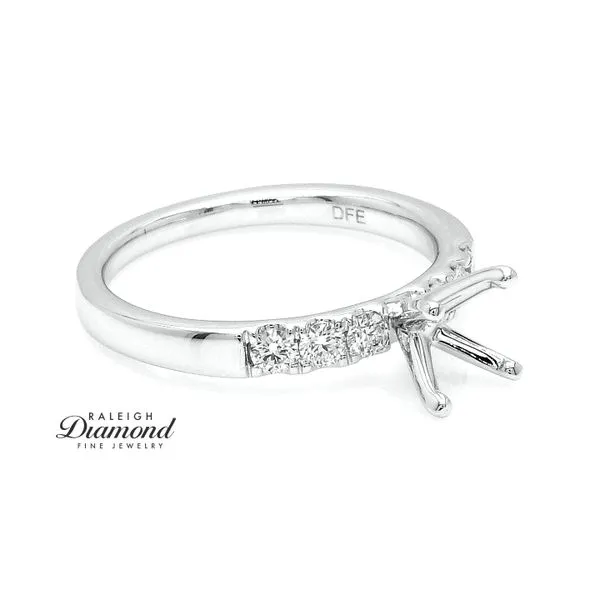 14K White Gold 0.30ctw Diamond Accented Semi Mount Engagement Ring Image 3 Raleigh Diamond Fine Jewelry Raleigh, NC