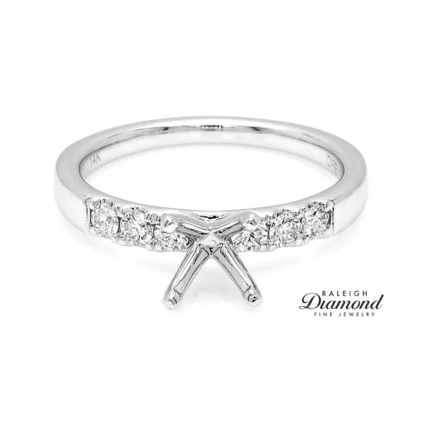 14K White Gold 0.30ctw Diamond Accented Semi Mount Engagement Ring Raleigh Diamond Fine Jewelry Raleigh, NC