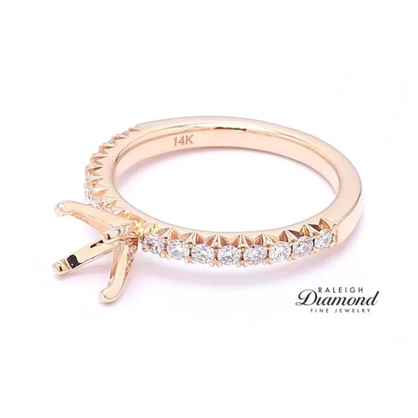 14K Rose Gold 0.32ctw Diamond Accented Semi-mount Engagement Ring Image 2 Raleigh Diamond Fine Jewelry Raleigh, NC