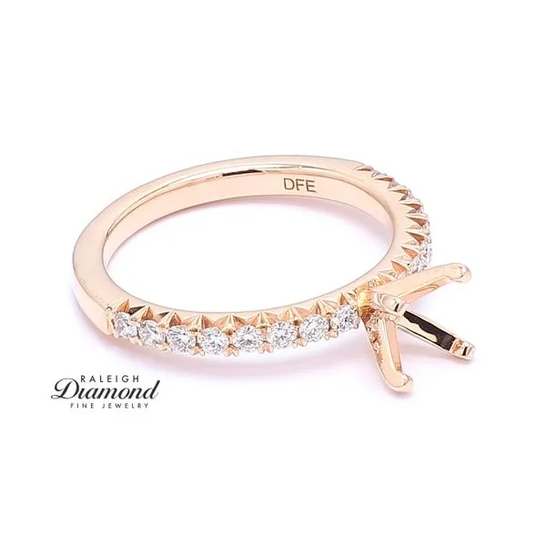 14K Rose Gold 0.32ctw Diamond Accented Semi-mount Engagement Ring Image 3 Raleigh Diamond Fine Jewelry Raleigh, NC