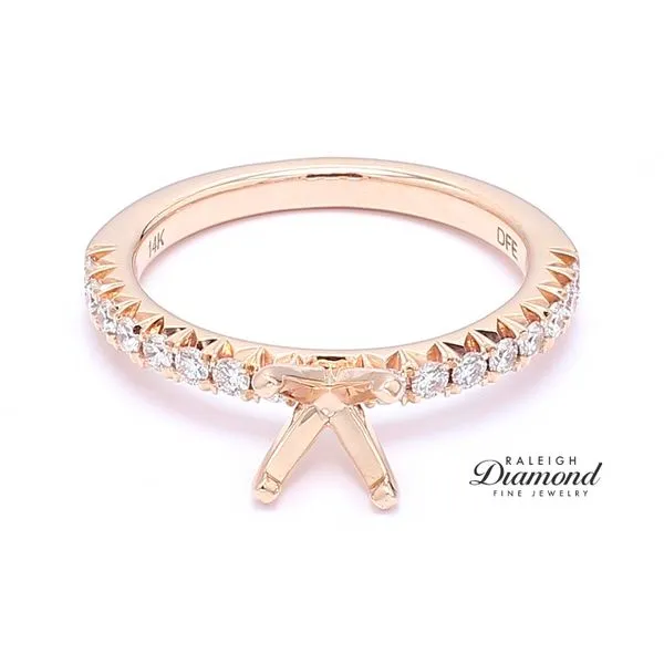 14K Rose Gold 0.32ctw Diamond Accented Semi-mount Engagement Ring Raleigh Diamond Fine Jewelry Raleigh, NC