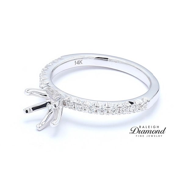 14K White Gold 0.32ctw Six Prong Diamond Semi-mount Engagement Ring Image 2 Raleigh Diamond Fine Jewelry Raleigh, NC