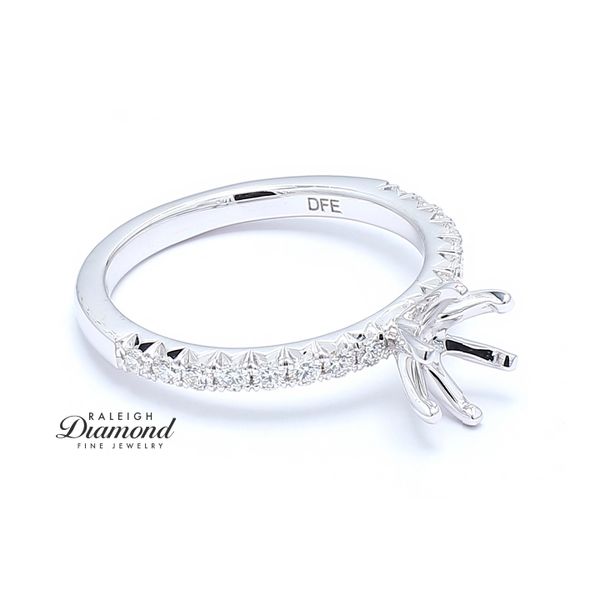 14K White Gold 0.32ctw Six Prong Diamond Semi-mount Engagement Ring Image 3 Raleigh Diamond Fine Jewelry Raleigh, NC