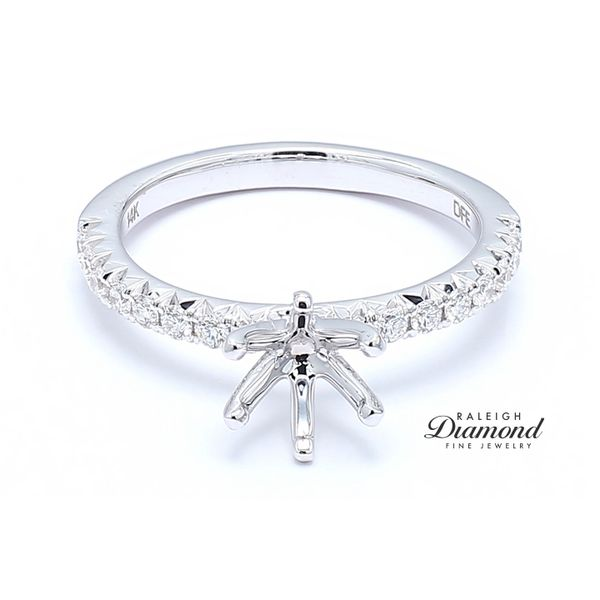14K White Gold 0.32ctw Six Prong Diamond Semi-mount Engagement Ring Raleigh Diamond Fine Jewelry Raleigh, NC