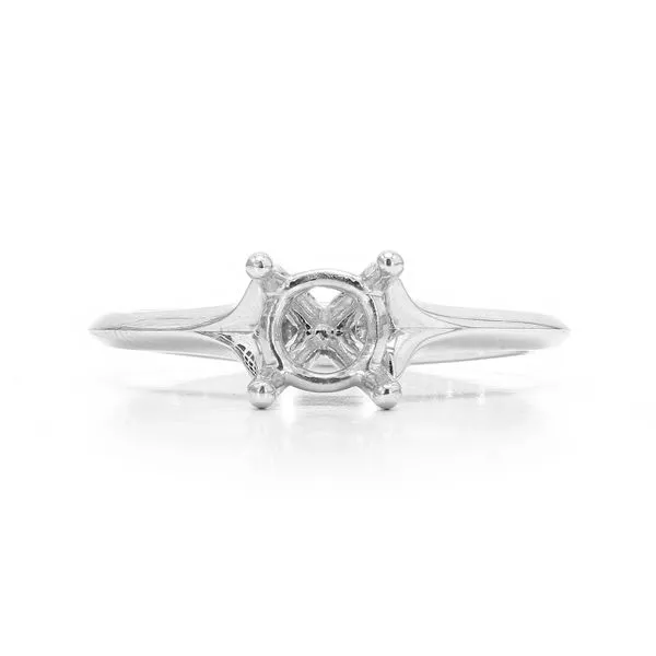 14K White Gold Solitaire Semi-mount Raleigh Diamond Fine Jewelry Raleigh, NC