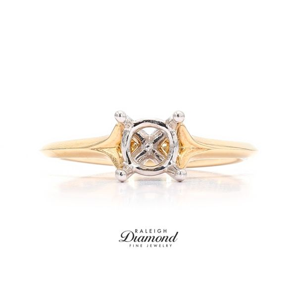 14K Yellow Gold Solitaire Semi-mount Raleigh Diamond Fine Jewelry Raleigh, NC