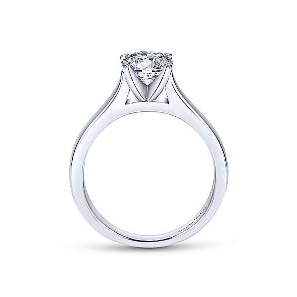 14K White Gold McKinley Solitaire for 7.4mm Round Diamond Semi-Mount Engagement Ring Raleigh Diamond Fine Jewelry Raleigh, NC