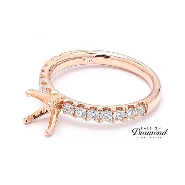 14K Rose Gold 0.50ctw Diamond Accented Semi-mount Engagement Ring Image 2 Raleigh Diamond Fine Jewelry Raleigh, NC