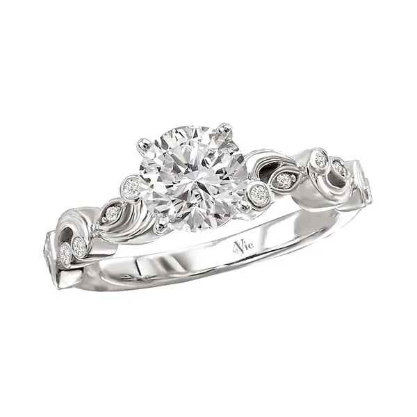 14K White Gold 0.05ctw Floral Shank Semi-mount Size 6 Image 2 Raleigh Diamond Fine Jewelry Raleigh, NC