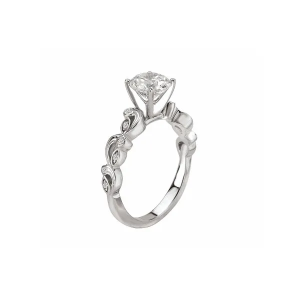 14K White Gold 0.05ctw Floral Shank Semi-mount Size 6 Image 3 Raleigh Diamond Fine Jewelry Raleigh, NC
